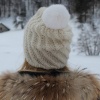 Kit bonnet alpaga torsadé blanc